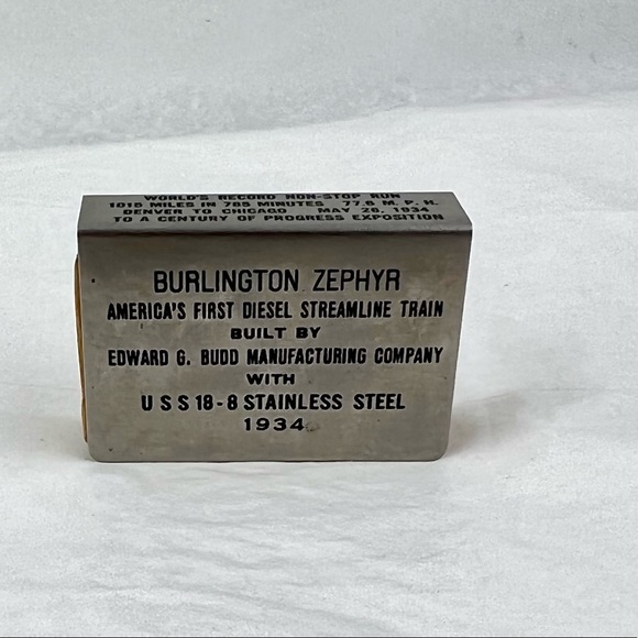 1934 Zephyr World's Record Non-stop Matchbook match safe - Picture 3 of 8